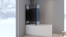Badewannenfaltwand Badewannenaufsatz Duschaufsatz Spritzschutz 125 x 140 cm