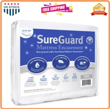 Queen (9-12 In. Deep) Sureguard Mattress Encasement - 100% Waterproof, Bed Bug P