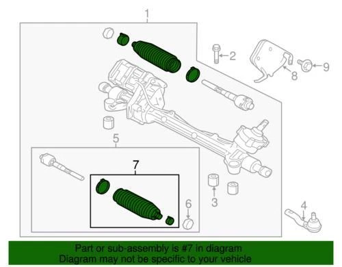 Genuíno Ford Lincoln MKZ 2010-2012 rack esquerdo direito e fole de pinhão AE5Z-3332A - Imagem 2 de 2