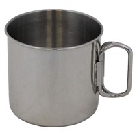 Fox Outdoor Tasse Edelstahl Klappgriffe 450 Ml Kaffee Becher Camping Neu