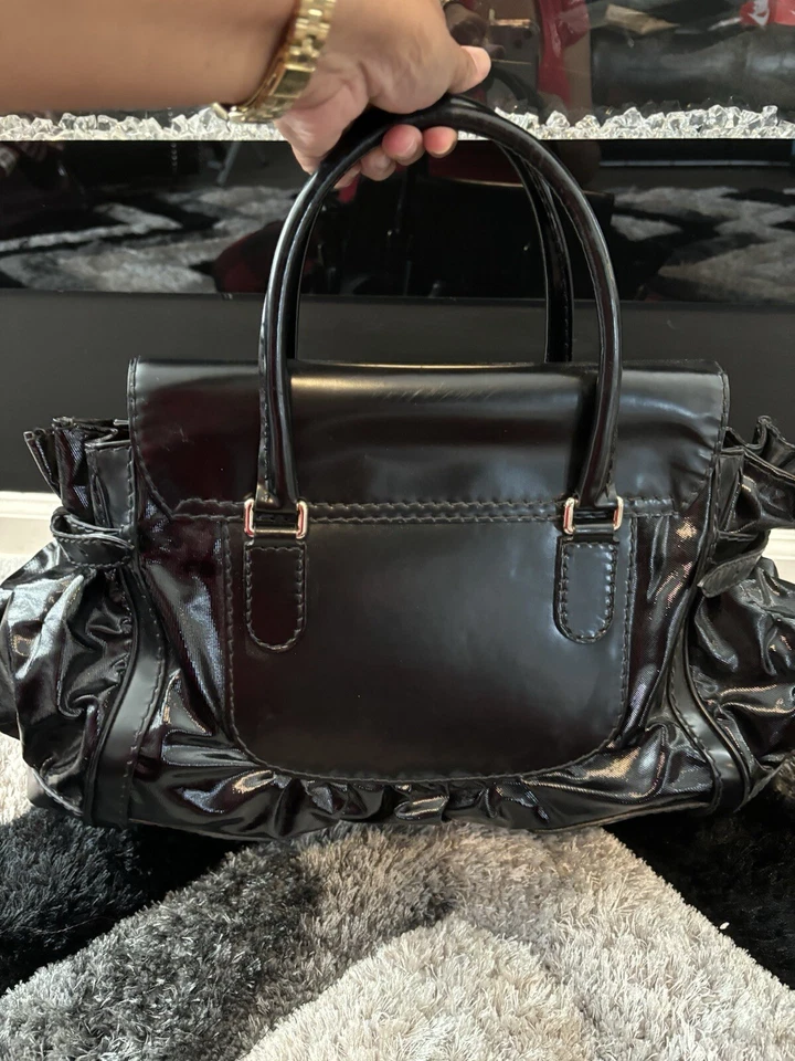Authentic Gucci Black Patent Leather Large Queen Satchel Handbag Pre-Loved - Image 2 of 4