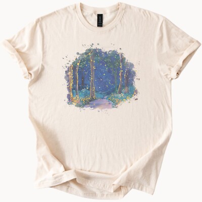 Firefly Forest Tee Magical Woodland Night Nature Graphic Shirt