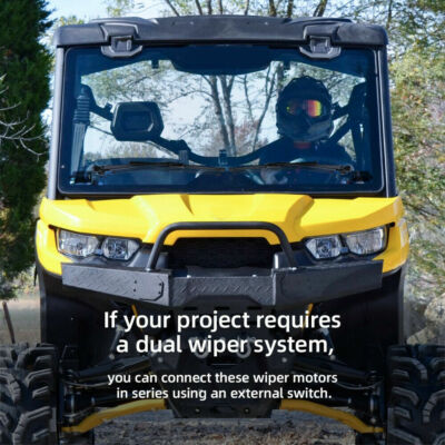 Universal Electric UTV Windshield Wiper Motor Kit,Fits UTV Windshield Kawasaki Mule TERYX Polaris Ranger RZR KUBOTA RTV Hard Coated Polycarbonate,12V Motor W/ 90 Degree Wipe Sweep In Kenya | Wiper - Foto 5