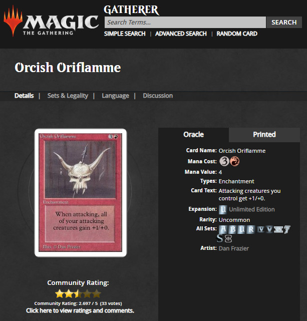 1993 MTG Magic The Gathering Unlimited Orcish Oriflamme PSA 9 *Only 9 Higher* view 4