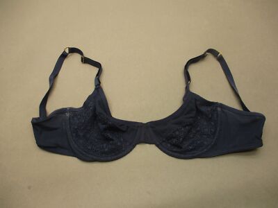 34D Lively Womens Navy Underwire Unlined Back Closure Demi Bra 6S
