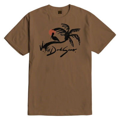 Dark Seas Wetlands T-Shirt Coyote BrownTee Logo Surf Fishing Skate Style NEU
