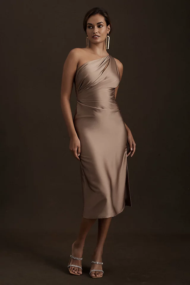 $400 BHLDN Carly Cushnie Satin Adella Cutout Bronze Dress 12 NEW B977 | eBay