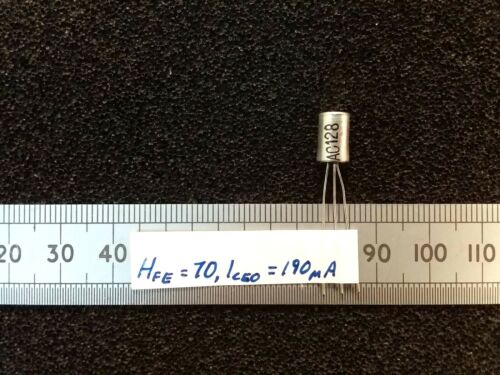 AC128 Germanium Transistor Hfe = 70 Iceo = 190uA Tested