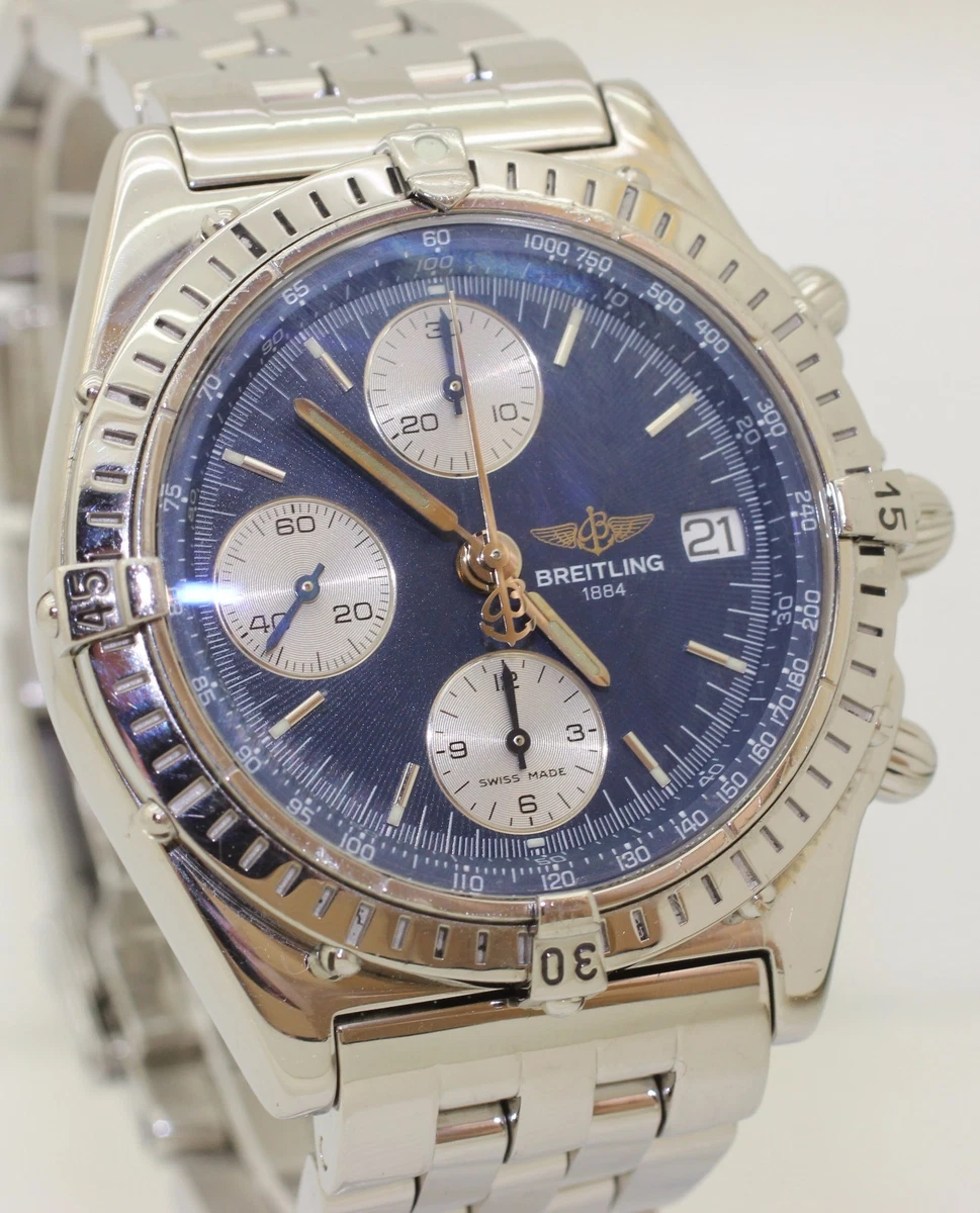 1996 Steel Breitling Chronomat Windrider Chronograph A13050 Pilot Bracelet