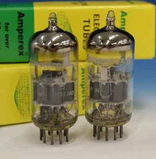 Match Pair Amperex Philips Heerlen ECC88/6DJ8 Bugle Boy Maxi-Pre = STRONG bn4142