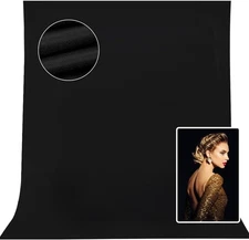 10x7ft Black Backdrop for Photography, High Density Polyester 10x7ft, 