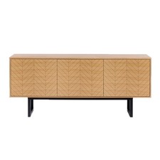 Buffet 3 Portes Triangle "Camden" 175cm Chêne & Noir