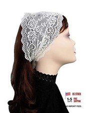 Lace Headbands for Women Headcovering Church Lace Headwrap for Women - Ivory