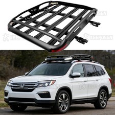 For Honda Pilot 50 Lightweight Car Roof Rack Cargo Basket Cross Bar W Led