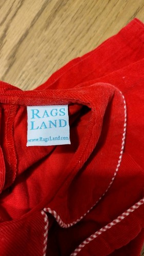 Ragsland Boys Corduroy Red Romper Monogram T Size 2 EUC - Picture 4 of 5
