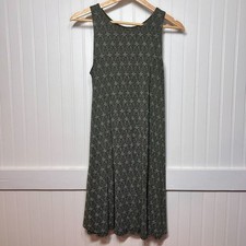Old Navy Dress Earthy Nature Beachy Diamond Pattern Green Shift Women's S