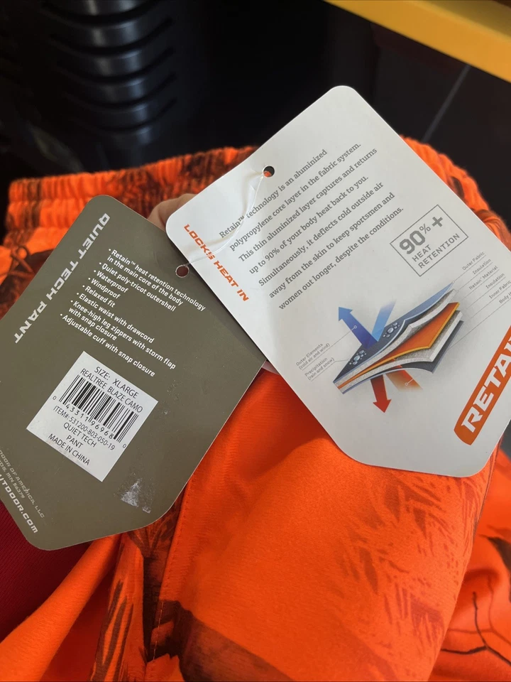 New Arctic Shield Quiet Tech Realtree AP Blaze Pants In XL - Image 4 of 4