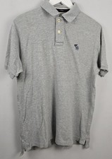 Abercrombie  Fitch Polo Shirt Mens Medium Grey Short Sleeve Slim Cotton