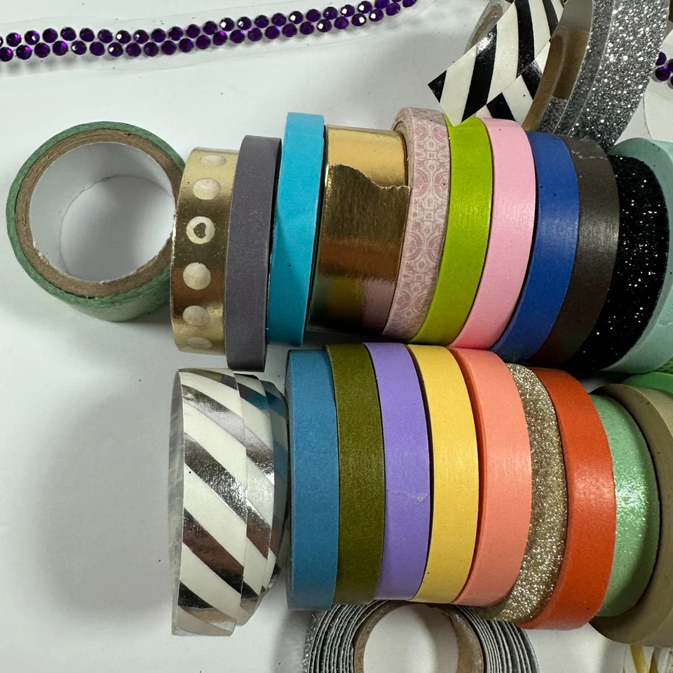 Washi Tape Lot Of 25 Rolls New And Partially Used - Image 2 of 4
