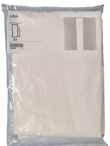 "Cortina IKEA Lill 901.119.80 encaje transparente 2 paneles 98 x 110"" blanca resistente a la decoloración nueva en paquete" - Imagen 2 de 6