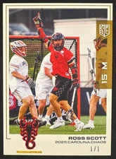 2025 PREMIER LACROSSE LEAGUE PLL ROSS SCOTT GOLD ONE OF ONE SSP #106 #1/1 CHAOS!