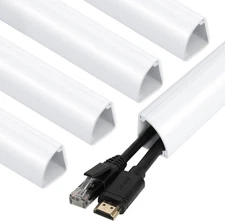 Corner Cable Concealer, 85-inch Cord Cover, Large Capacity Large, White 