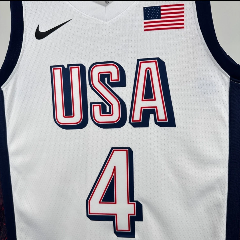 NUEVA CAMISETA OLÍMPICA NIKE STEPH CURRY 2024 BLANCA EE. UU. TALLA GRANDE 48 ¡ENVÍO RÁPIDO! Foto 3 de 4