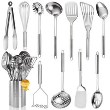 Stainless Steel Kitchen Utensils Set - 12pcs Cooking 12pack, B: 12PCS