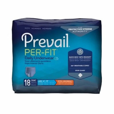 Male Adult Absorbent Underwear Prevail  Per-Fit  Men Pu