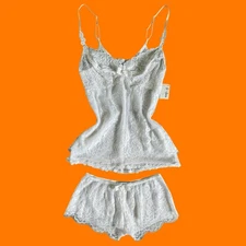 90's 00's vintage white floral lace y2k lingerie set XS Claire Pettibone NWT