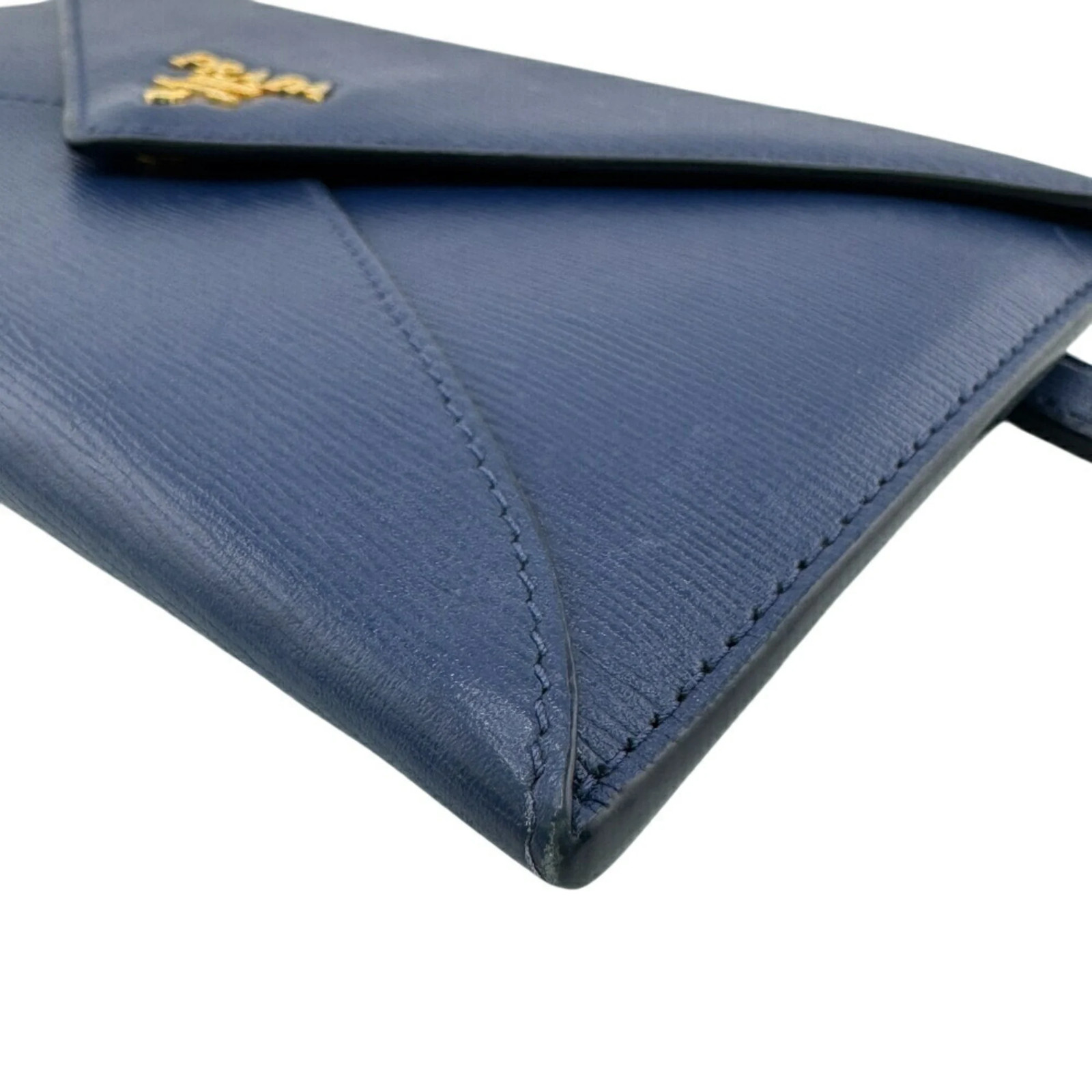 PRADA 1MF175 Envelope Saffiano Long Wallet, Blue, Women's GZl1f7va thumbnail 4