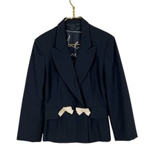 Moschino Cheap Chic Vintage 1990's Bow Applique Double Breasted Blazer Size 8
