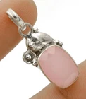 Natural Faceted Rose Quartz 925 Sterling Silver Pendant Jewelry @B21-4