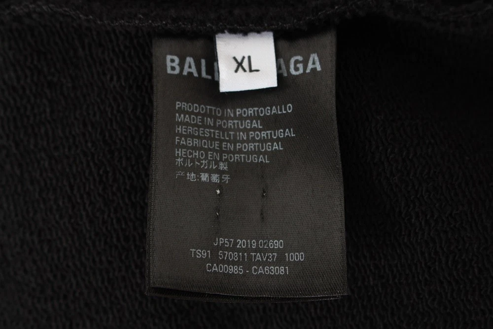 Felpa con cappuccio Balenciaga logo nera XL 12345 77573399