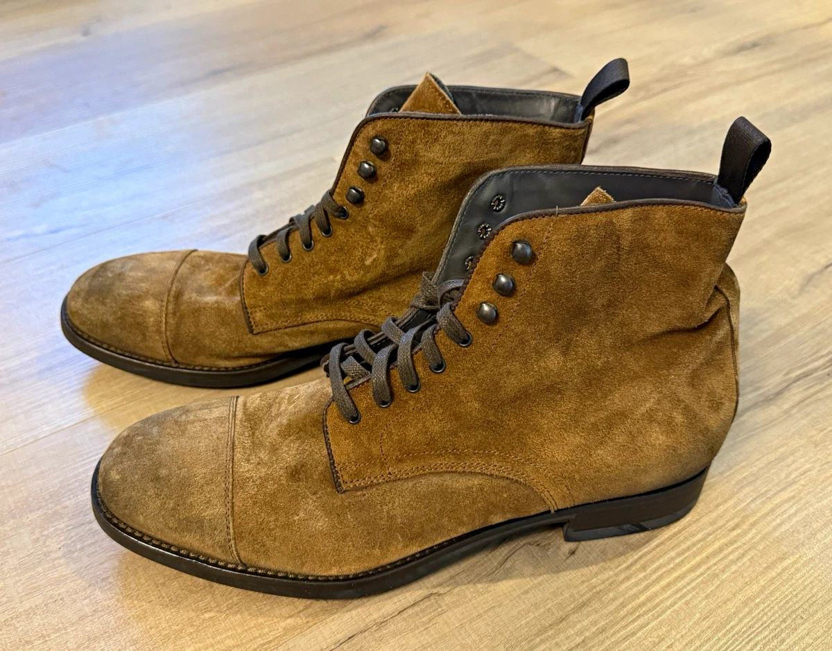 Brown Suede Lace Up Boots for Men for sale | eBay