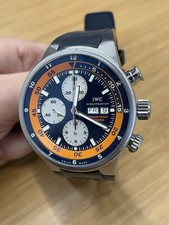 Orologio IWC Aquatimer Cronografo Cousteau Divers Acciaio Blu/Arancione 43m IW378101