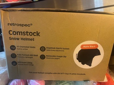 NEW Retrospec Comstock Snow Helmet Snowboard Youth OS 52-55CM MATTE BLACK EN1077
