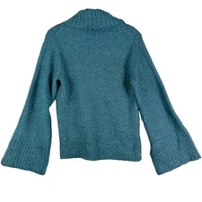 Classiques Entier Sweater Small Wool Mohair Blend Wide Bell Sleeve Cowl Neck