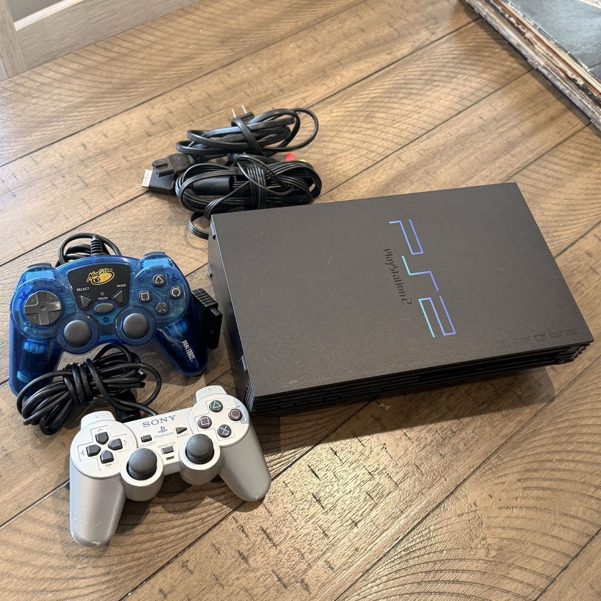 Sony PlayStation 2 Fat Console Cards, Two Controllers Working. As