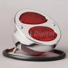 Chrome Motorcycle License Plate STOP Brake Tail Light for Harley Chopper Bobber