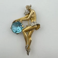 Antique Art Deco 40’s Gilt Sterling Sexy Lady Ballerina By K Speck Kreisler 1946