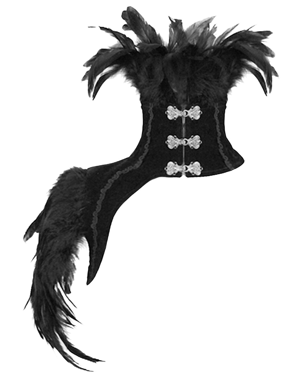 Bolero Eva Lady Mujer Terciopelo Gótico Plumado Cuello Alto 1 Hombro Encogido de hombros