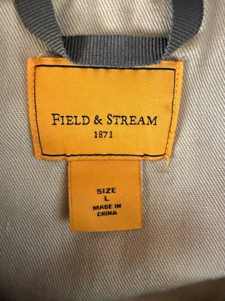Field & Stream Green Canvas Utility Vest Tan Lining Men’s Size L Outdoor Hunting - Image 3 of 4