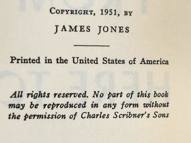 James Jones FROM HERE TO ETERNITY First edition 1951 First Novel Classic Film dj Foto 4 de 4