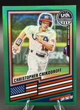 2026 Panini USA Baseball Stars & Stripes Green Prizm #17 Christopher Chikodroff