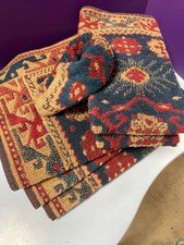 Vtg RALPH LAUREN Aztec Southwestern 3 Bath 2 Hand 1 Wash Towel Blue Brick Tan