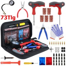 73 TEILE AUTO REIFENREPARATUR SET PKW PANNENSET VULKANISIER FLICKZEUG + ZANGE