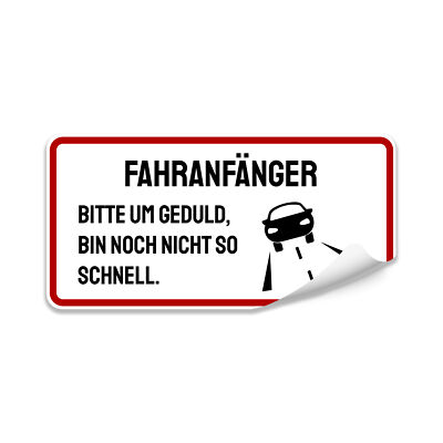 Autoaufkleber Fahranfänger Aufkleber Anfänger Hinweis Sticker für Kfz ...