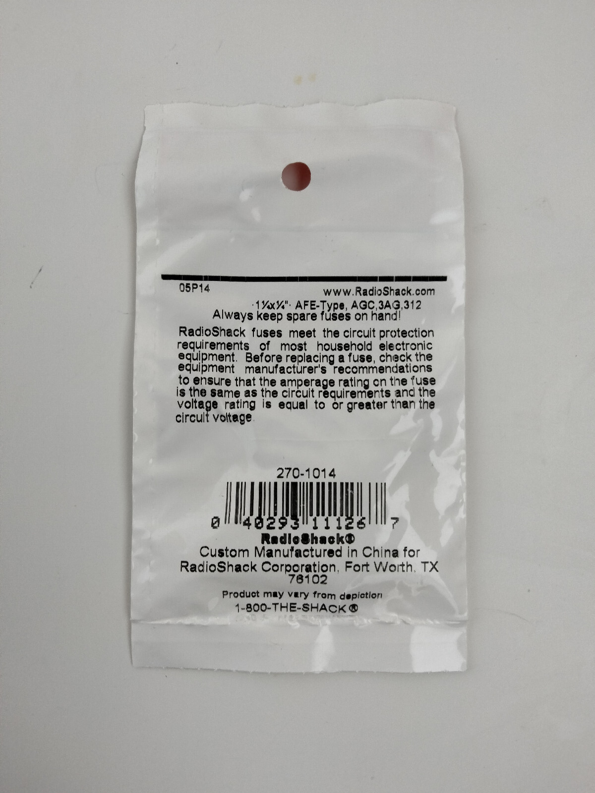 4-pk Fast-Acting 8-Amp 250-Volt Fuses, RadioShack® Brand 270-1029