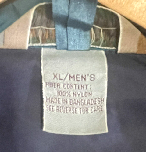 VTG Eastern Mountain Sports Hooded Windbreaker Hiking Camping Blue Mens XL NICE - Picture 4 of 8